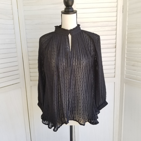 Andrew Marc Tops - Marc New York, Black Long Sleeve Blouse Size Med